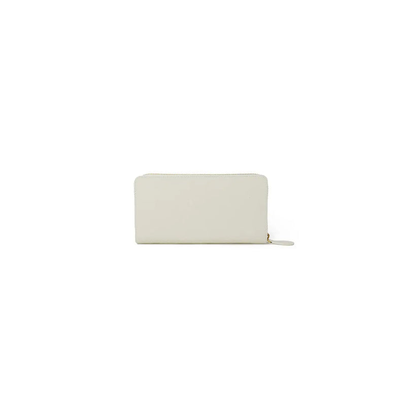 Pinko Beigefarbene Damen-Geldbörse aus Leder mit Reißverschluss, minimalistischem Design und dezentem goldenen Reißverschlussanhänger, Größe 10 x 20 x 2,5 cm