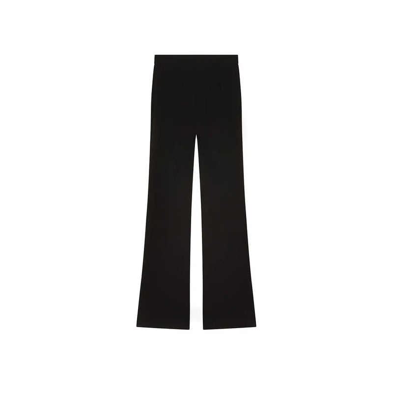 Pinko Schwarze, hochgeschnittene Viskosehose mit weitem Bein und eleganter Silhouette für Damen, ideal für Herbst und Winter.