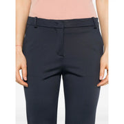 Pinko Damen-Slim-Hose aus blauem Viskose mit dunkelblauem, tailliertem, geradem Bein und strukturiertem Bund