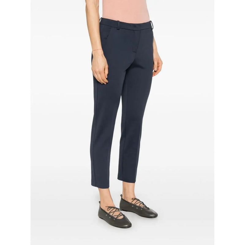 Marineblaue, taillierte Slim-Fit-Hose von pinko Aus Viskose, mit geradem Bein und dezenten Bügelfalten, Größe 32676