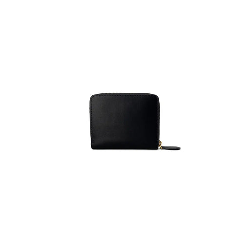 Pinko Schwarze Damen-Geldbörse aus Leder mit Reißverschluss, dezenter Struktur und goldfarbenem Reißverschlussanhänger, Maße: 10 x 12 x 2,5 cm