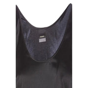 Pinko Frauenpanzer top Schwarzer Satin mit Seidenbändern, Rundhalsausschnitt, Größe S, mit elegantem, minimalistischem Design