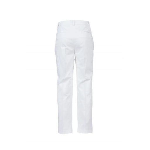 Pinko Weiße, gerade geschnittene Damen-Baumwollhose mit Taschen und klarem, minimalistischem Design