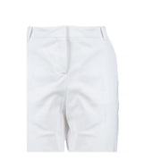 Pinko Weiße, taillierte Damen-Shorts aus Baumwolle mit Taschen, klarem, strukturiertem Design und dezenten Bügelfalten.