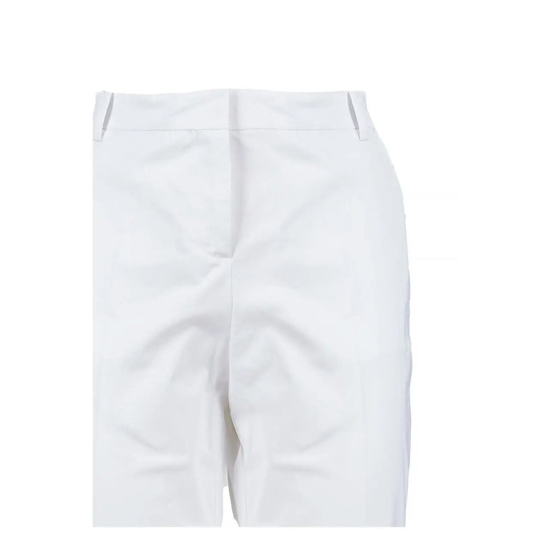 Pinko Weiße, taillierte Damen-Shorts aus Baumwolle mit Taschen, klarem, strukturiertem Design und dezenten Bügelfalten.