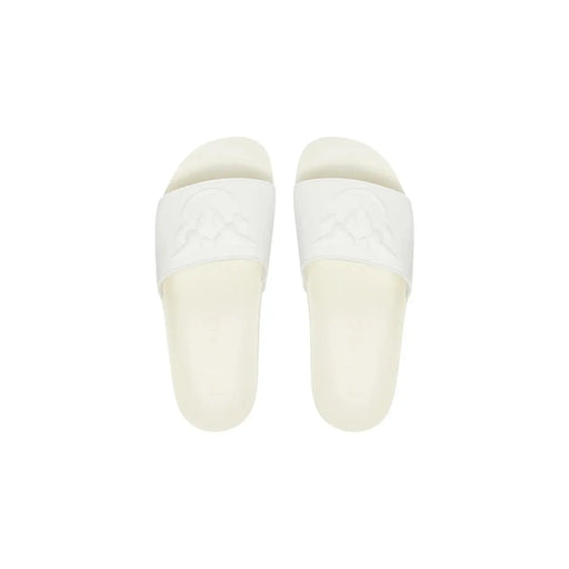 Pinko Weiße PVC-Sandalen für Damen zum Hineinschlüpfen mit dezentem Totenkopf-Prägemuster auf dem Riemen – perfekt für den Frühling.