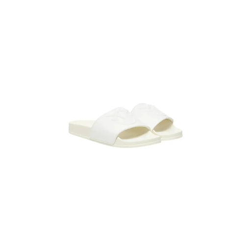 Pinko Weiße PVC-Sandalen für Damen mit minimalistischem Design und dezentem, geprägtem Logo am Riemen