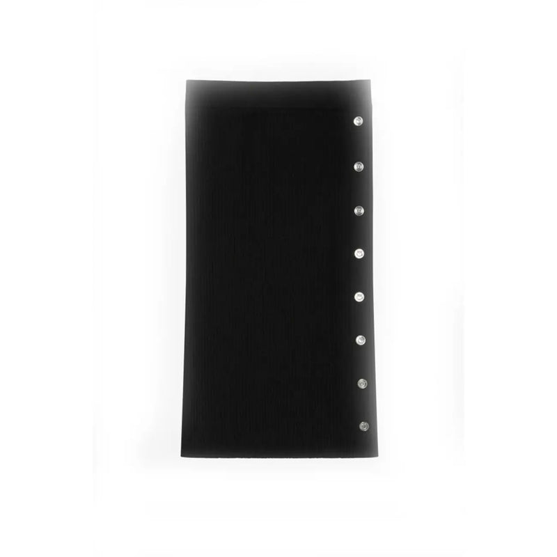 Black rectangular leather wallet with silver studs along the right edge for pinko women wool skirt black winter apparel