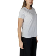 Plain white crew neck short sleeve T-shirt by Armani Exchange for women