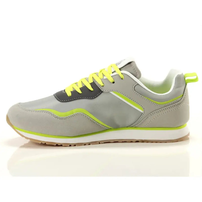 Gray and neon green us polo assn athletic sneaker with sleek modern design for sporty style