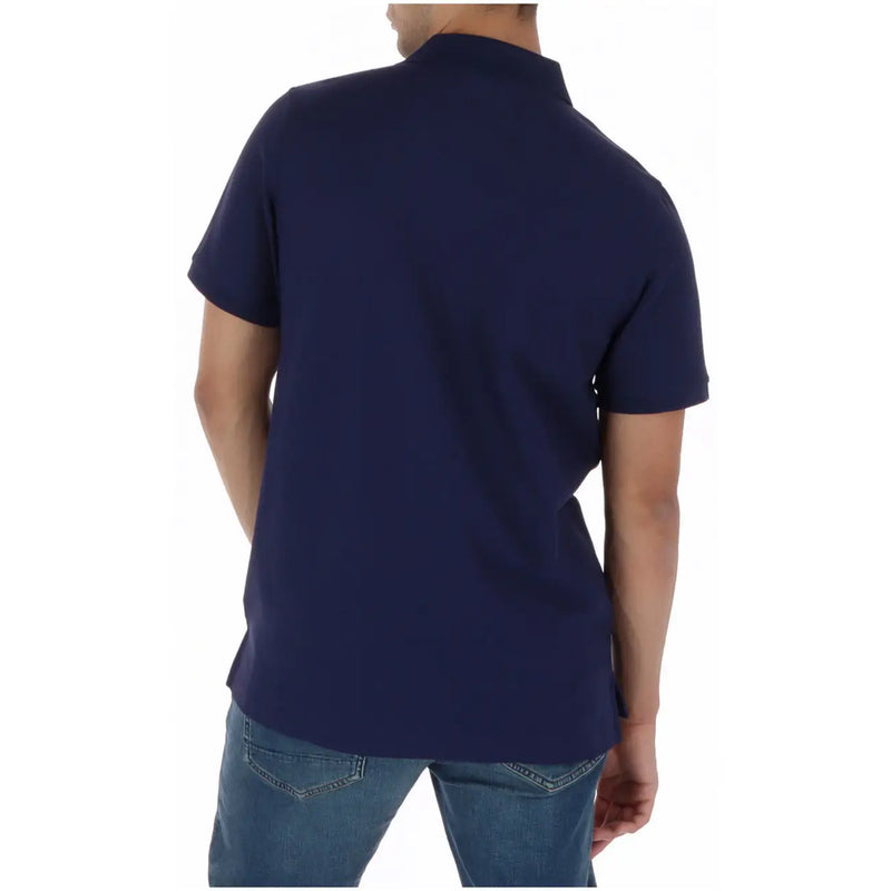 Navy blue Psycho Bunny men polo short sleeve cotton shirt with classic collar and ribbed cuffs B6K001CRPC