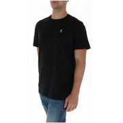 Black psycho bunny men t shirt with embroidered rabbit logo left chest 100 percent cotton round neck short sleeve