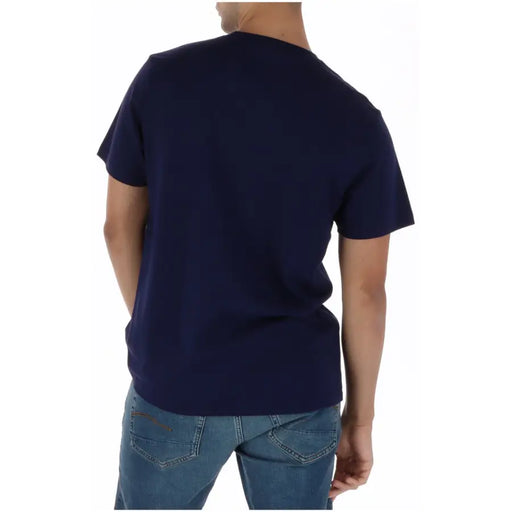 Psycho Bunny Herren-T-Shirt, blau bedruckt, marineblau, kurzärmelig, aus Baumwolle, Rundhalsausschnitt, Freizeitkleidung