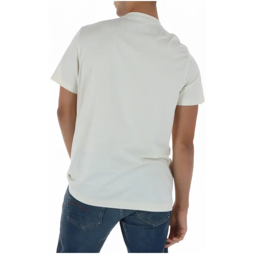 Psycho Bunny Herren-T-Shirt, weiß, Baumwolle, Rundhalsausschnitt, schlichtes, cremefarbenes, weiches Kurzarm-T-Shirt