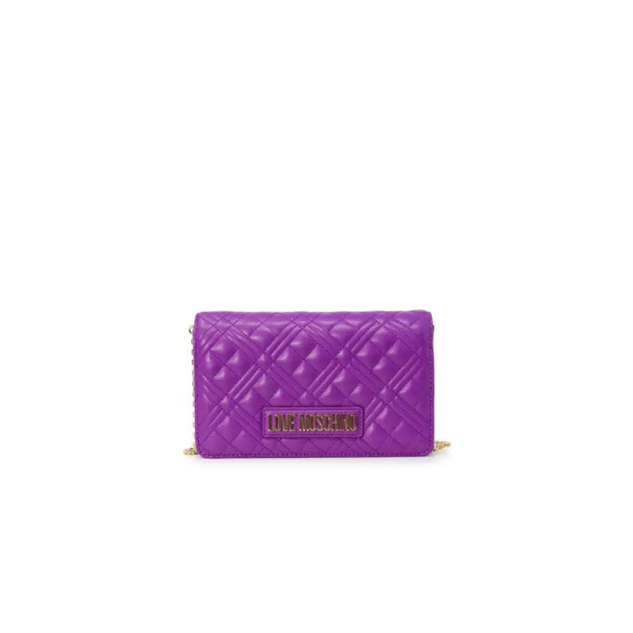 
                      
                        Love Moschino purple quilted wallet with gold logo, spring summer women bag
                      
                    