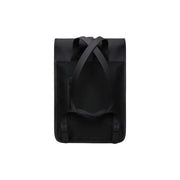 Rains Unisex-Rucksack Mini, schwarz, wasserdicht, mit elegantem, mattem Stoff und verstellbaren Schultergurten, Ansicht von der Rückseite