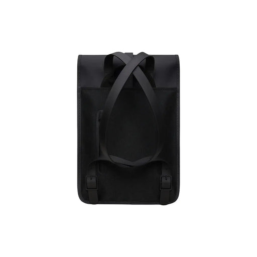 Rains Unisex-Rucksack Mini, schwarz, wasserdicht, mit elegantem, mattem Stoff und verstellbaren Schultergurten, Ansicht von der Rückseite