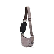 A sleek matte gray crossbody bag with glossy finish and adjustable strap in rains women purple shoulder bag polyester mini size
