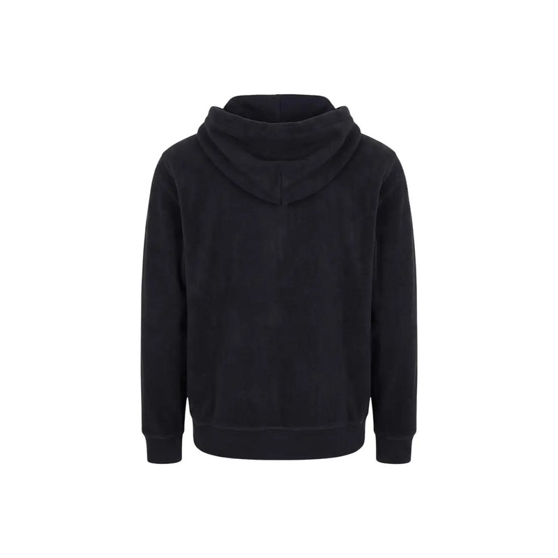 Schwarzes Ralph Lauren Herren-Sweatshirt aus Baumwollmischgewebe mit weichem, glattem Stoff und gerippten Bündchen im Kapuzenstil