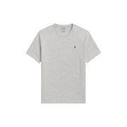 Ralph Lauren mens grey heathered cotton crew sleep top with navy blue embroidered polo player logo on left chest