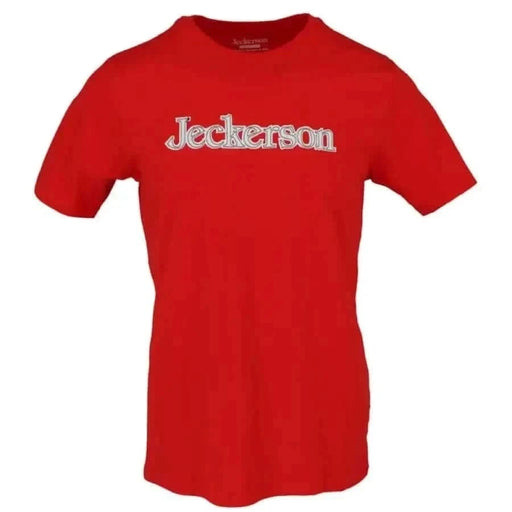 Jeckerson Männer Rot T-Shirt mit Jeckerson Weiße Schrift auf der Brust