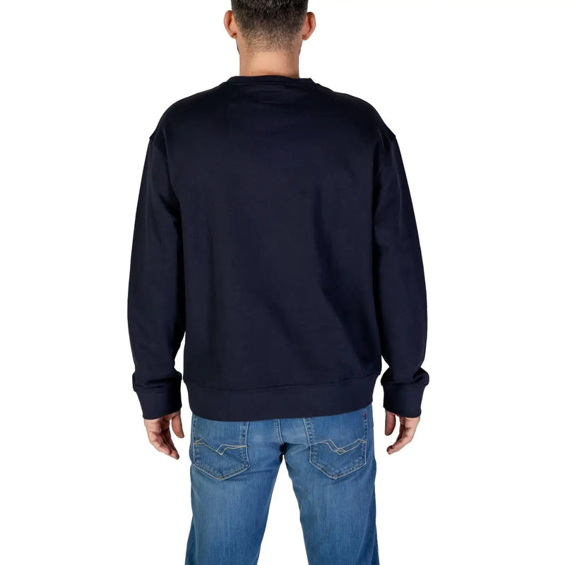 Marineblaues Refrigiwear Herren-Baumwoll-Sweatshirt mit Rundhalsausschnitt im lässigen Stil