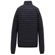 Schwarze Steppjacke mit hohem Kragen und horizontalen Ziernähten, Modell Refrigiwear Herrenjacke, blau, durchgehender Reißverschluss, Rollkragen, Artikelnummer B44584