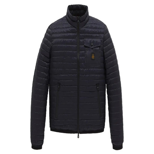 Schwarze Steppjacke mit hohem Kragen, Frontreißverschluss und Seitentaschen von Refrigiwear Herrenjacke Blau B44584
