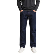 Replay Jeans, Herrenjeans aus dunkelindigofarbenem Denim mit geradem Bein und Fünf-Taschen-Design, Vorderansicht