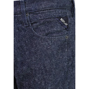 Replay Jeans für Herren aus dunkelblauem Denim mit strukturierter Webart und schwarzem Markenetikett (Rückansicht)