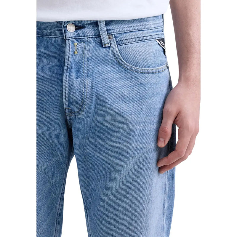 Replay Jeans Grover für Herren aus hellem Denim mit Fünf-Taschen-Design und dezenter Waschung, Vorderansicht