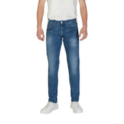 Replay Jeans M914 für Herren aus blauem Denim mit schmaler Passform und klassischer Naht, Vorderansicht