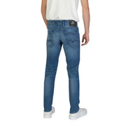 Replay Jeans M914 für Herren aus blauem Denim mit schmaler Passform und dezenter Waschung, Rückansicht