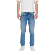 Replay Light Jeans, klassische Straight-Leg-Jeans für Herren in Mittelblau mit Fünf-Taschen-Design, Vorderansicht