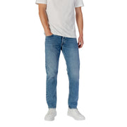 Replay Light Jeans für Herren aus hellblauem Denim mit sichtbaren Ziernähten, Vorderansicht