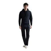 Replay Herren-Sweatshirt, schwarz, aus Baumwollfleece mit Kapuze, dezent strukturiertem Stoff und passenden Kordelzügen.