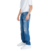 Replay Herrenjeans, blau, schlicht, mit Reißverschluss und Knopf, MA972P.000, Größe 32, aus Denim mit Used-Look-Patches und klassischem Five-Pocket-Design