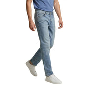 Replay men jeans light blue regular slim cotton stretch with light-wash denim and classic five-pocket straight-leg design
