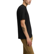 Wiederholungsmänner t-shirt Schwarzes, kurzärmeliges Baumwoll-Freizeitshirt mit Rundhalsausschnitt, von hinten gesehen