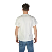 Wiederholungsmänner t-shirt mit weißem Baumwoll-Rundhalsausschnitt, ideal für Freizeitkleidung