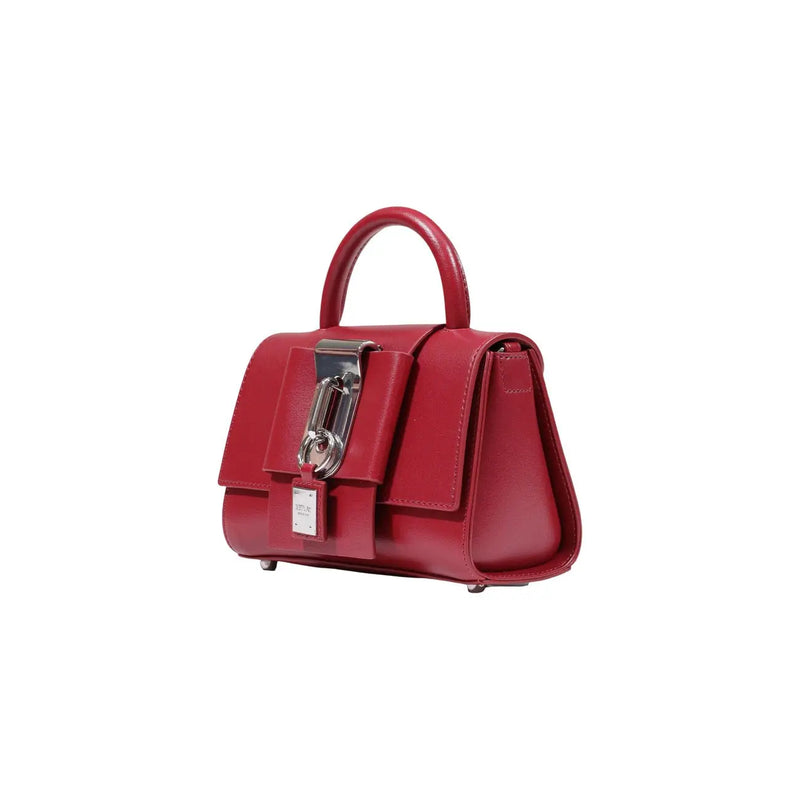 Replay Damenhandtasche, rot, aus Synthetikmaterial mit lebendiger Lederoptik und polierten silberfarbenen Beschlägen, 23 x 16 x 7 cm
