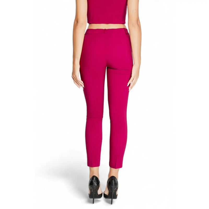 Rinascimento Damenhose in Bordeauxrot mit Reißverschluss aus Polyester, elegantem, figurbetontem, hochgeschnittenem Design