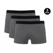 Dreierpack Roberto Cavalli Herren-Boxershorts aus grauer Baumwolle mit schwarzem Gummibund und meliertem grauem Stoff