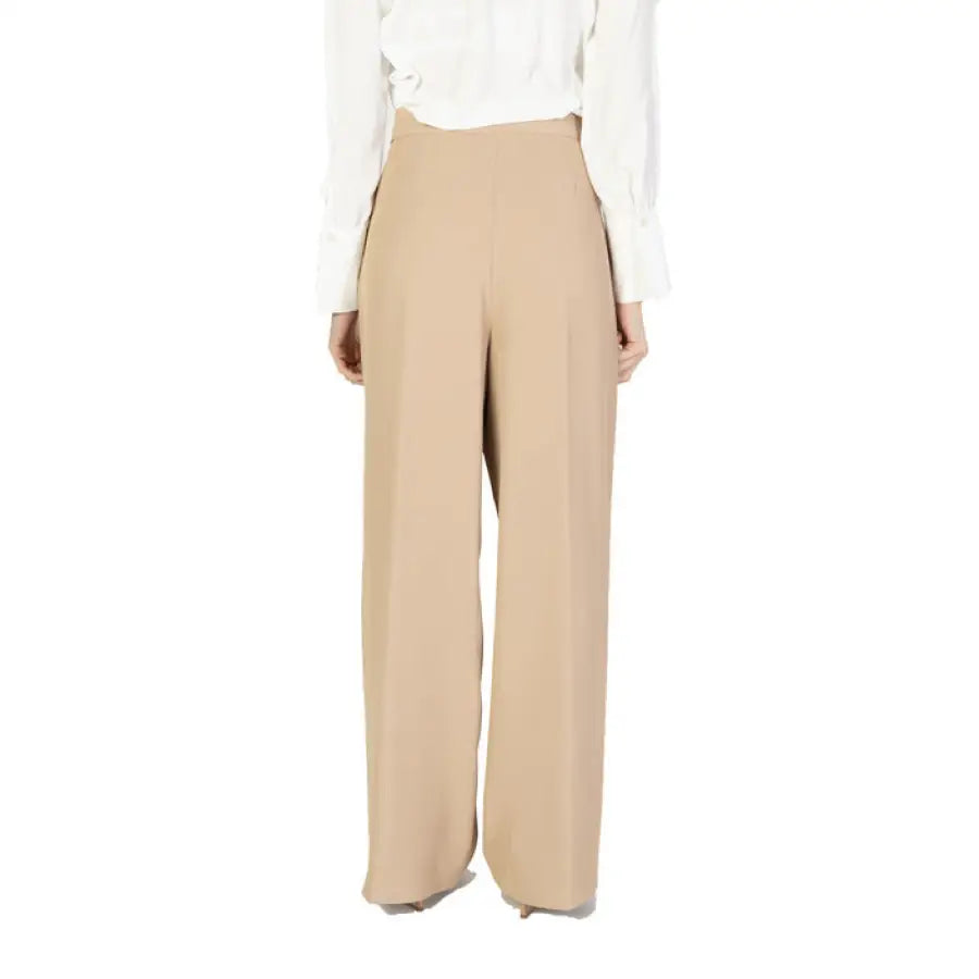 Sandro Ferrone women trousers in silk wide leg design, elegant and stylish