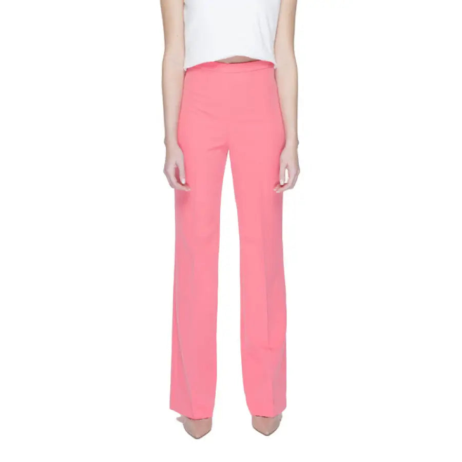 Silence women pink crop trousers - urban city style clothing