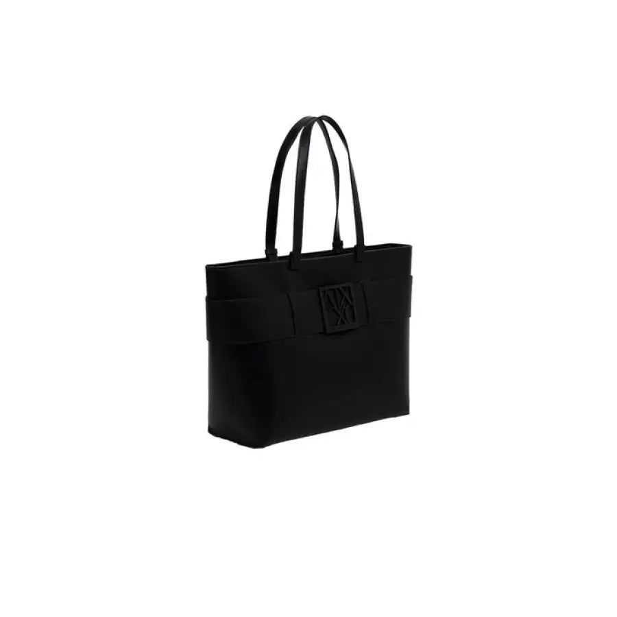 Armani Exchange black The Row tote bag for women, spring summer collection.