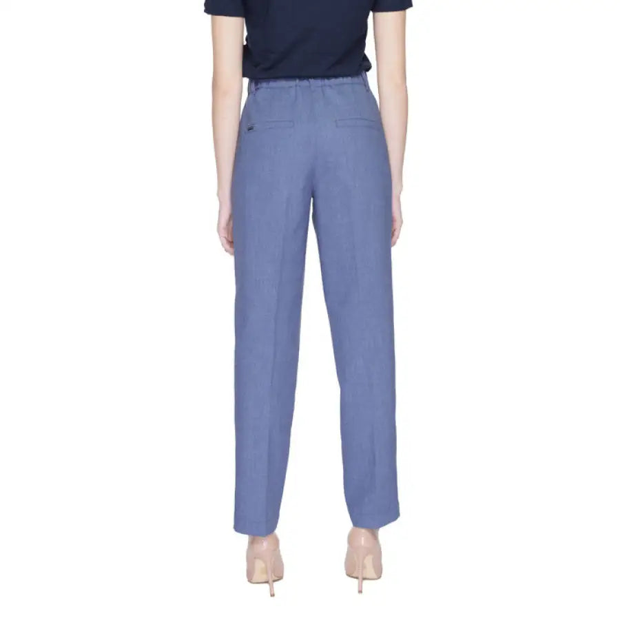 
                      
                        Urban style clothing - The Row Trot Linen Trousers by Street One on model
                      
                    