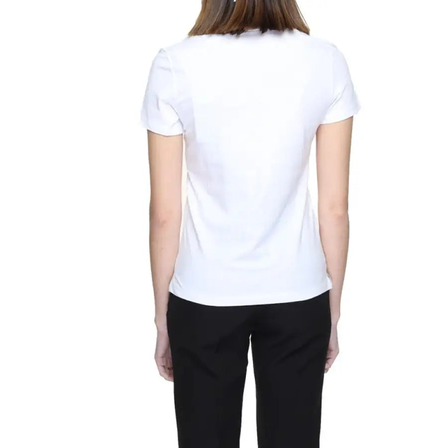 Guess Women T-Shirt in white, showcasing urban city style fashion