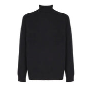 RRD men black turtleneck long sleeve knitwear with sleek knit texture and ribbed cuffs and hem