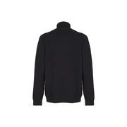 RRD men black turtleneck long sleeve knitwear with ribbed cuffs and hem in soft knit fabric